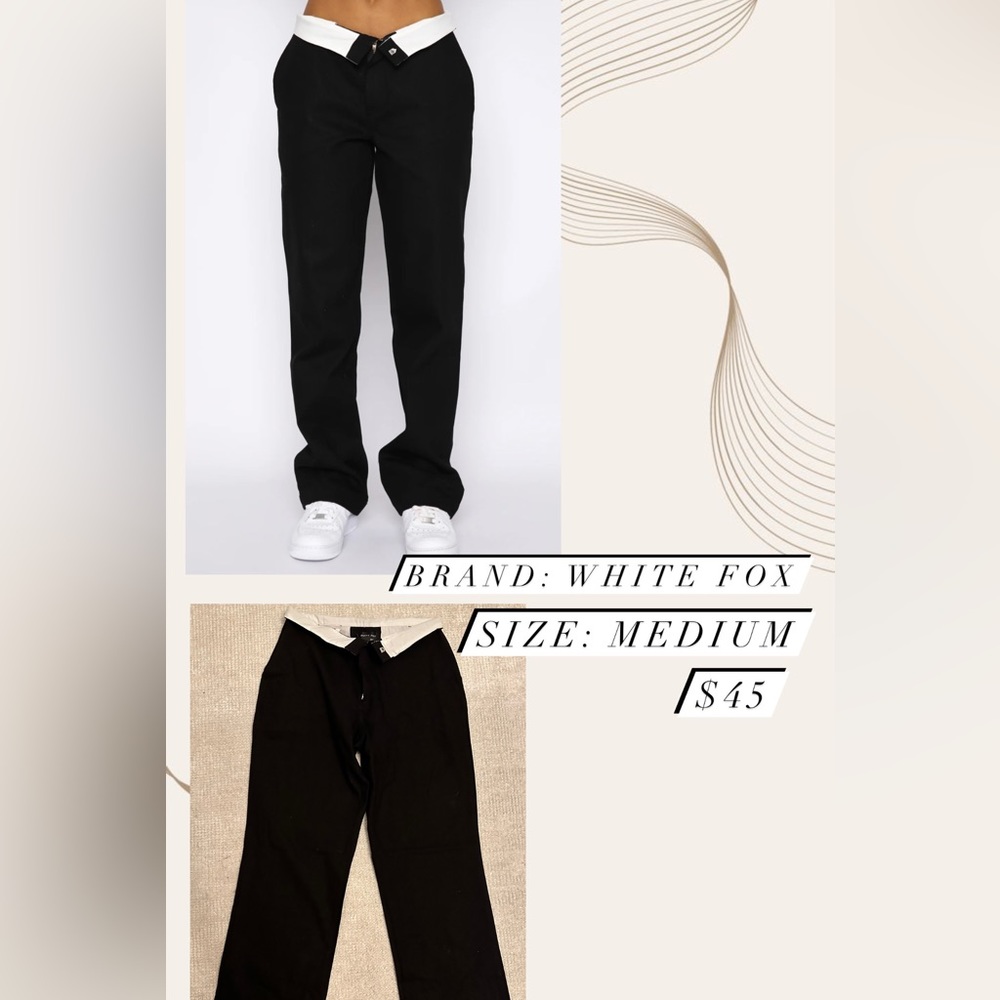 White Fox Black and White Contrast Pants